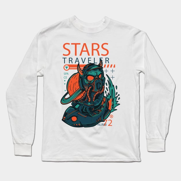 Stars Traveler 72 Long Sleeve T-Shirt by Pixel Poetry